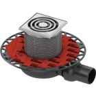 Sifon de pardoseala Tece drainpoint,105 x 105 mm, iesire laterala Dn 50, extra plat cu flansa universala, 3601100