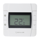 Termostat de ambient pentru centrala, cu fir, Salus DT300, neprogramabil, protectie la inghet, afisaj digital, IP30, alb