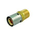 Racord presare PeX Tiemme, alama, filet exterior, D 20.2 mm x 3/4"
