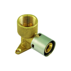 Cot presare cu suport PeX Tiemme, alama, filet interior, D 16.2 mm x 1/2"