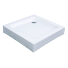 Cadita dus patrata, Sanotechnik TT80W, acril, alb, design standard, 80 x 80 x 12.5 cm, sifon si suport incluse