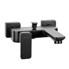 Baterie baie cada/dus, Valvex Loft Black 2455920, monocomanda, montaj aplicat, finisaj negru mat
