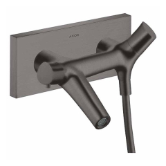 Baterie baie cu termostat, pentru cada/dus, Hansgrohe Axor Starck Organic, dubla comanda, montaj aplicat, finisaj negru