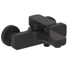 Baterie baie pentru cada / dus, Kludi Renon 426913975, montaj pe perete, monocomanda, finisaj negru mat