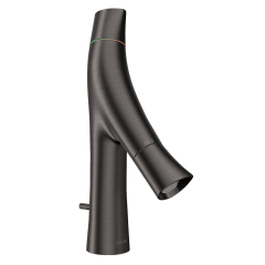 Baterie lavoar, Hansgrohe Axor Starck Organic 12010340, stativa, monocomanda, alama, finisaj negru periat, cu ventil pop-up