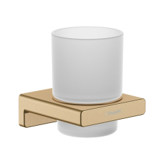 Pahar baie cu suport Hansgrohe AddStoris 41749140, finisaj bronz periat