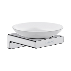 Savoniera cu suport Hansgrohe AddStoris 41746000, finisaj crom