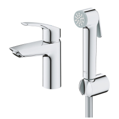Set baterie pentru lavoar si dus igienic Grohe Eurosmart S 23124003, finisaj cromat
