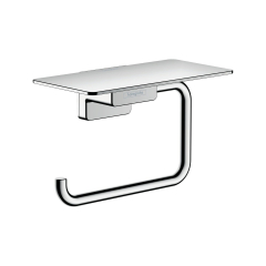 Suport pentru hartie igienica cu etajera, Hansgrohe AddStoris 41772000, finisaj cromat