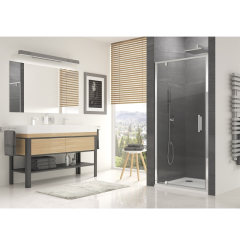 Usa batanta, SanSwiss Ocelia, 80 x 190 cm, sticla transparenta, profil slefuit, OCEP0805007