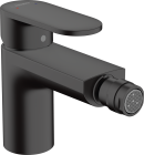 Baterie baie pentru bideu Hansgrohe Vernis Blend 71210670, monocomanda, finisaj negru mat, cu ventil pop-up