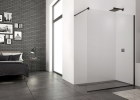 Perete Walk-In, Sanswiss Easy STR4P, 90 x 200 cm, sticla transparenta, profil negru mat