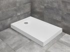 Cadita dus patrata Radaway Doros C Compact, acril, alb, 100 x 100 x 11.5 cm