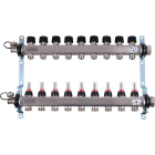 Distribuitor incalzire pardoseala, cu debitmetre, Uponor Smart S 1086545, inox, filet interior, 9 cai, 1"