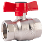 Robinet de inchidere cu bila Herz, alama nichelata, filet interior, DN 15 (1/2), PN 25, maner fluture

