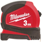 Ruleta cu banda metalica, cu blocare, cu agatatoare, Milwaukee Pro Compact 4932459591, 3 m
