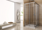 Cabina patrata dus SanSwiss Salia 80 x 80 x 190 cm, usa culisanta, cadita si sifon, SAE208005007