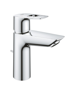 Baterie baie pentru lavoar Grohe Bauloop 23762001, 3/8", marimea M, montaj stativ, monocomanda, cartus ceramic, cromata, set evacuare cu tija