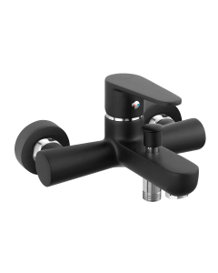 Baterie baie cada/dus, Ferro Algeo BAG1BL, monocomanda, montaj aplicat, finisaj negru