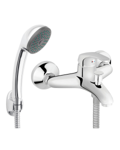 Baterie baie cada, Ferro Basic BBC11, monocomanda, montaj aplicat, finisaj cromat + accesorii