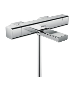 Baterie baie cu termostat, pentru cada/dus, Hansgrohe Ecostat E 15774000, dubla comanda, montaj aplicat, finisaj cromat