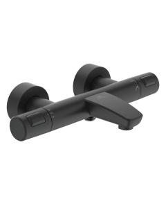 Baterie baie cu termostat, pentru cada/dus, Ideal Standard Ceratherm T25 A7544XG, dubla comanda, finisaj negru mat