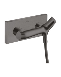 Baterie baie cu termostat, pentru dus, Hansgrohe Axor Starck Organic 12602340, dubla comanda, montaj aplicat, finisaj negru
