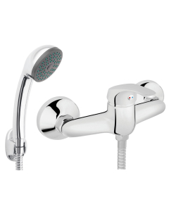 Baterie baie dus, Ferro Basic BBC77, monocomanda, montaj aplicat, finisaj cromat + accesorii