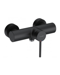 Baterie baie dus, Kludi Bozz, monocomanda, montaj aplicat, finisaj negru mat