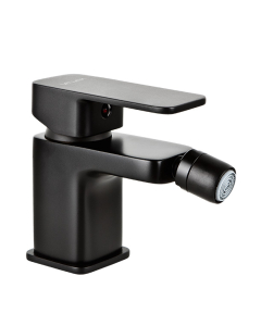 Baterie baie pentru bideu Valvex Loft Black 2455940, monocomanda, finisaj negru mat, cu ventil