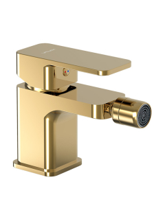 Baterie baie pentru bideu Valvex Loft Gold 2455880, monocomanda, finisaj auriu lucios, cu ventil pop-up