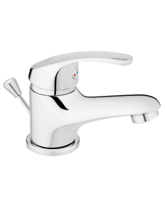 Baterie baie pentru lavoar, Ferro Basic BBC2, stativa, monocomanda, alama, finisaj cromat, cu ventil