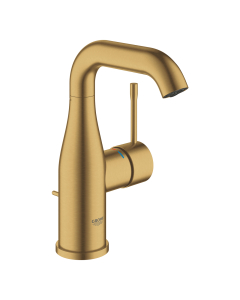 Baterie baie pentru lavoar, Grohe Essence 23462GN1, marime M, montaj stativ, monocomanda, finisaj auriu mat, ventil inclus