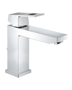 Baterie baie pentru lavoar Grohe Eurocube 23445000, 3/8", marimea M, montaj stativ, monocomanda, cartus ceramic, cromata, set evacuare cu tija