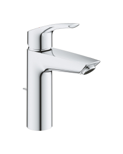 Baterie baie pentru lavoar Grohe Eurosmart 23322003, 3/8", marimea M, monocomanda, cartus ceramic, cromat, set evacuare cu tija