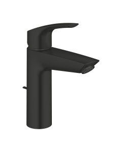 Baterie baie pentru lavoar Grohe Eurosmart 233222433, 3/8", marimea M, monocomanda, cartus ceramic, set evacuare cu tija, negru mat