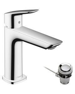 Baterie baie pentru lavoar, Hansgrohe Logis Fine 71251000, cu ventil, monocomanda, finisaj cromat