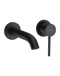 Baterie baie pentru lavoar, Kludi Bozz 382443976, incastrata, monocomanda, finisaj negru mat, pipa 18 cm