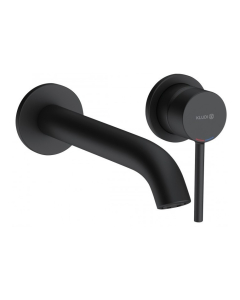 Baterie baie pentru lavoar, Kludi Bozz 382453976, incastrata, monocomanda, finisaj negru mat, pipa 23 cm