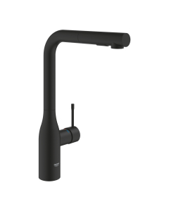 Baterie bucatarie, cu dus extractibil, Grohe Essence 30504KF0, stativa, monocomanda, finisaj negru mat