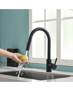 Baterie bucatarie, cu dus extractibil, Hansgrohe Focus M41 31815670, stativa, monocomanda, alama, finisaj negru mat