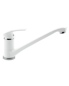 Baterie bucatarie, Novaservis Metalia 57091.1, stativa, monocomanda, alama, finisaj alb/cromat