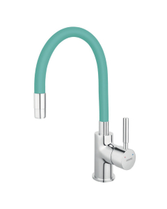 Baterie bucatarie, pipa flexibila, Ferro Zumba BZA4M, stativa, monocomanda, finisaj menta/crom