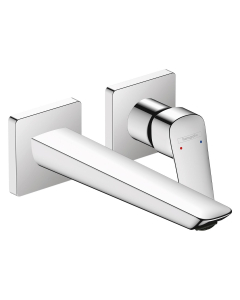 Baterie lavoar, Hansgrohe Logis Fine 71256000, pipa 20.5 cm, montaj incastrat, monocomanda, alama, finisaj cromat