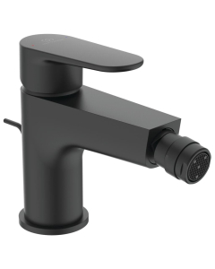 Baterie baie pentru bideu Ideal Standard Cerafine O BC705XG, monocomanda, finisaj negru mat, cu ventil