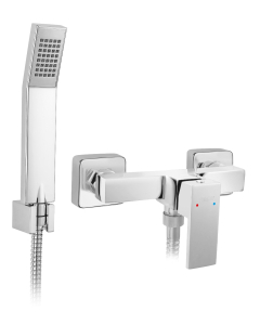Baterie baie dus, Ferro Zicco BZI77, monocomanda, montaj aplicat, finisaj cromat + accesorii