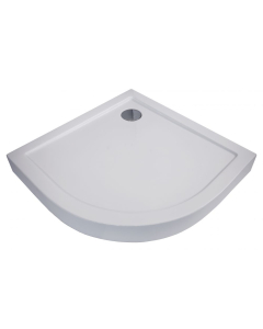 Cadita dus semirotunda Sanotechnik BR80, acril, alb, 80 x 80 x 12 cm, sifon inclus