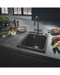 Chiuveta bucatarie Grohe K700, quartz compozit 31651AP0, finisaj negru, 56 x 51 cm