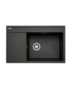 Chiuveta bucatarie Pyramis Camea, finisaj pyragranit negru, cuva pe dreapta, 79 x 50 cm