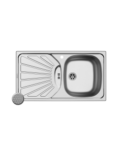 Chiuveta bucatarie Pyramis ET78, inox texturat, cuva pe dreapta 100146101, 78 x 43.5 cm